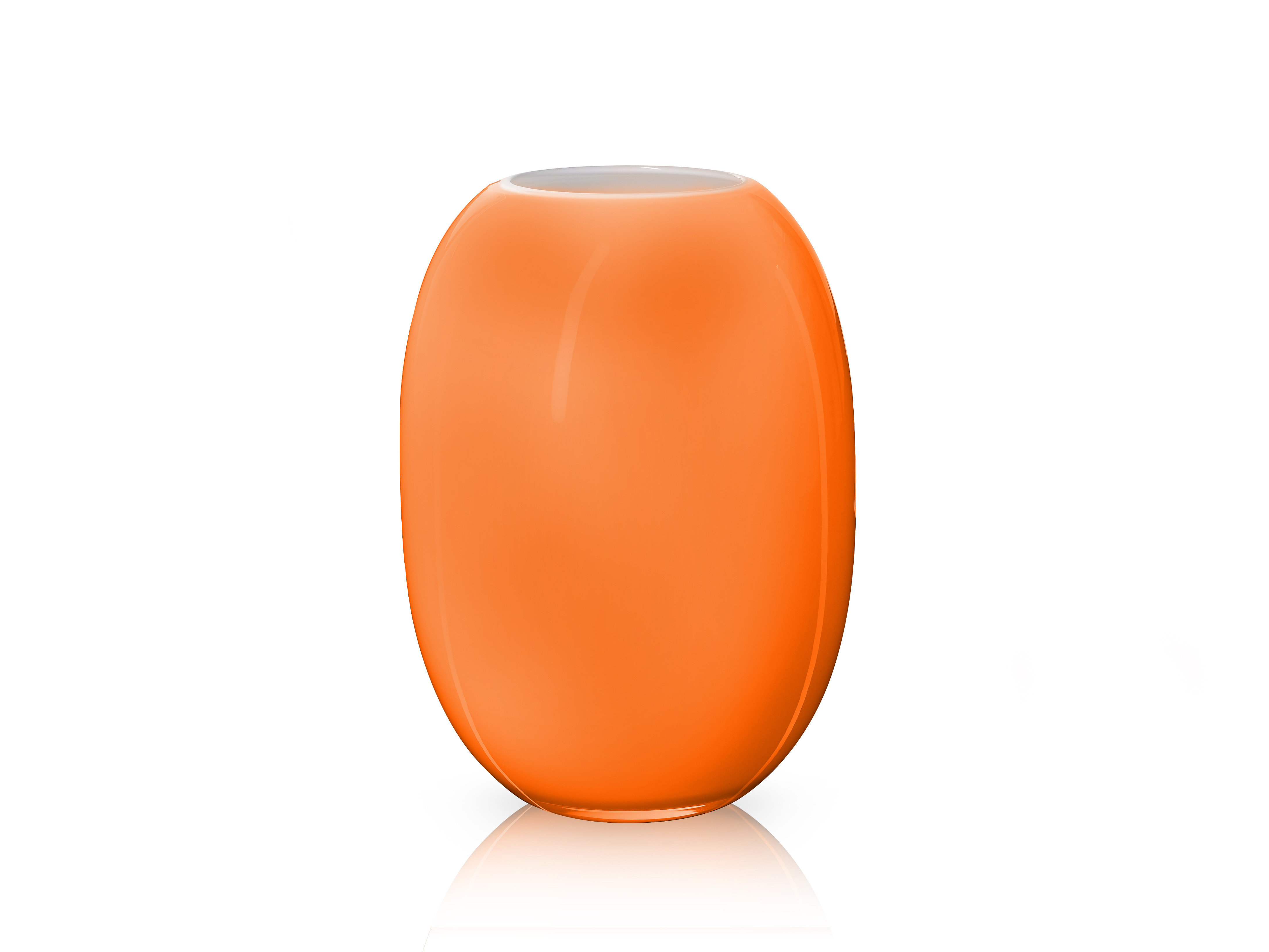 85406-PIET HEIN Vase 25 cm. Glass ORANGE-OPAL
